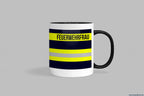 Fireandkisses feuerwehr-tasse „feuerwehrfrau“ - schwarzer henkel & rand - tasse feuerwehrfrau | keramik 0,3l