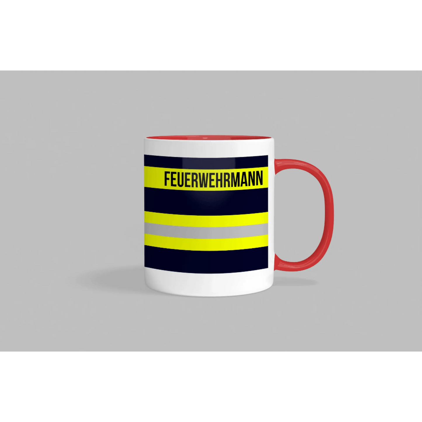 Fireandkisses feuerwehr-tasse „feuerwehrmann“ - roter rand & henkel - tasse feuerwehr-tasse „feuerwehrmann“