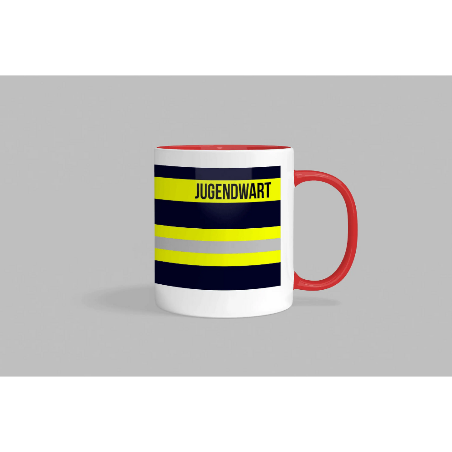 Fireandkisses feuerwehr-tasse „jugendwart“ - roter rand & henkel - tasse feuerwehr-tasse „jugendwart“