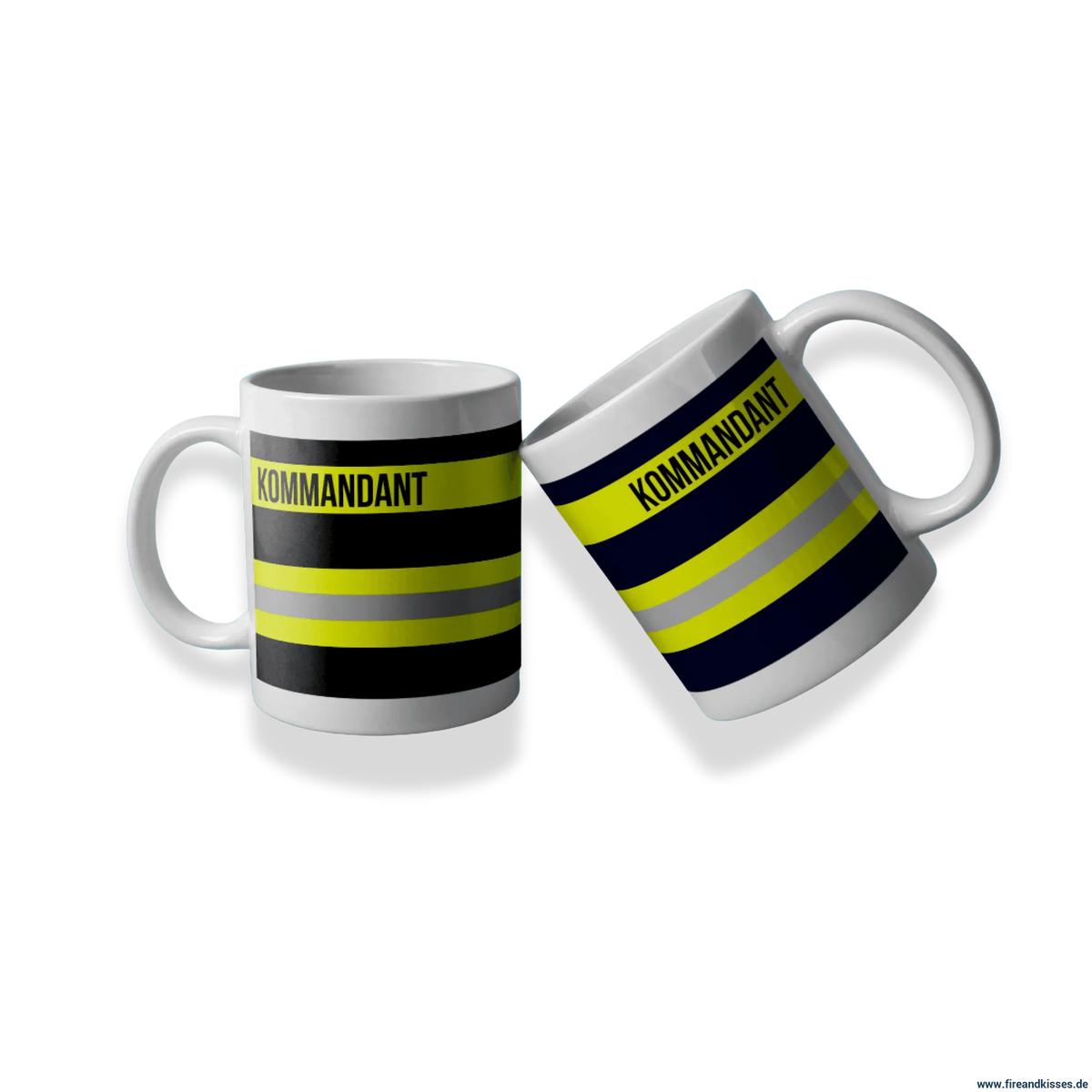 Fireandkisses feuerwehr-tasse „kommandant“ - tasse kommandant | keramik 0,3l spülmaschinenfest