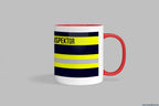 Fireandkisses feuerwehr-tasse „kreisbrandinspektor“ - roter rand & henkel - tasse kreisbrandinspektor | keramik 0,3l
