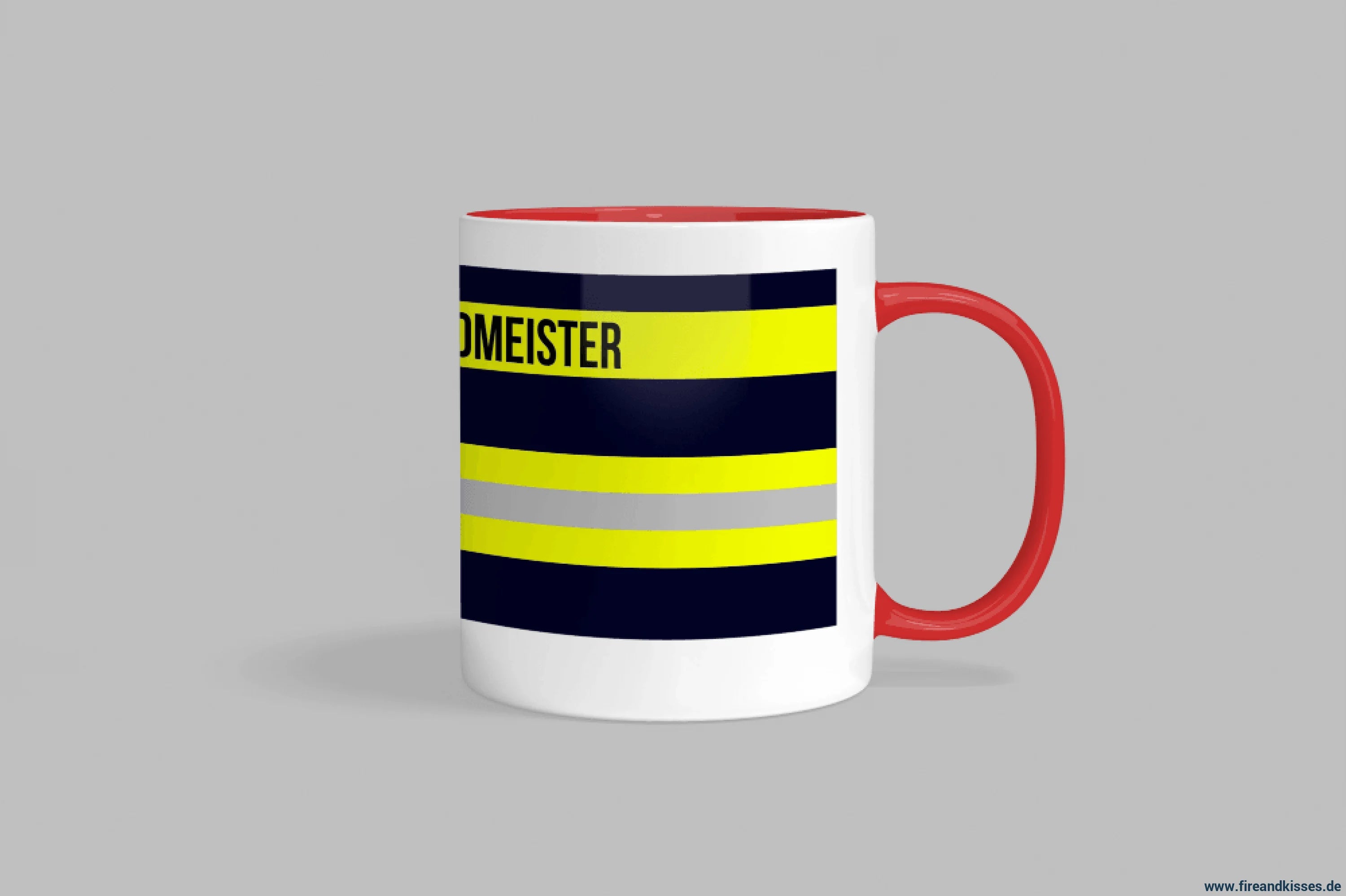 Fireandkisses feuerwehr-tasse „kreisbrandmeister“ - roter rand & henkel - tasse kreisbrandmeister | keramik 0,3l