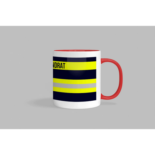 Fireandkisses feuerwehr-tasse „kreisbrandrat“ - roter henkel & rand - tasse feuerwehr-tasse „kreisbrandrat“