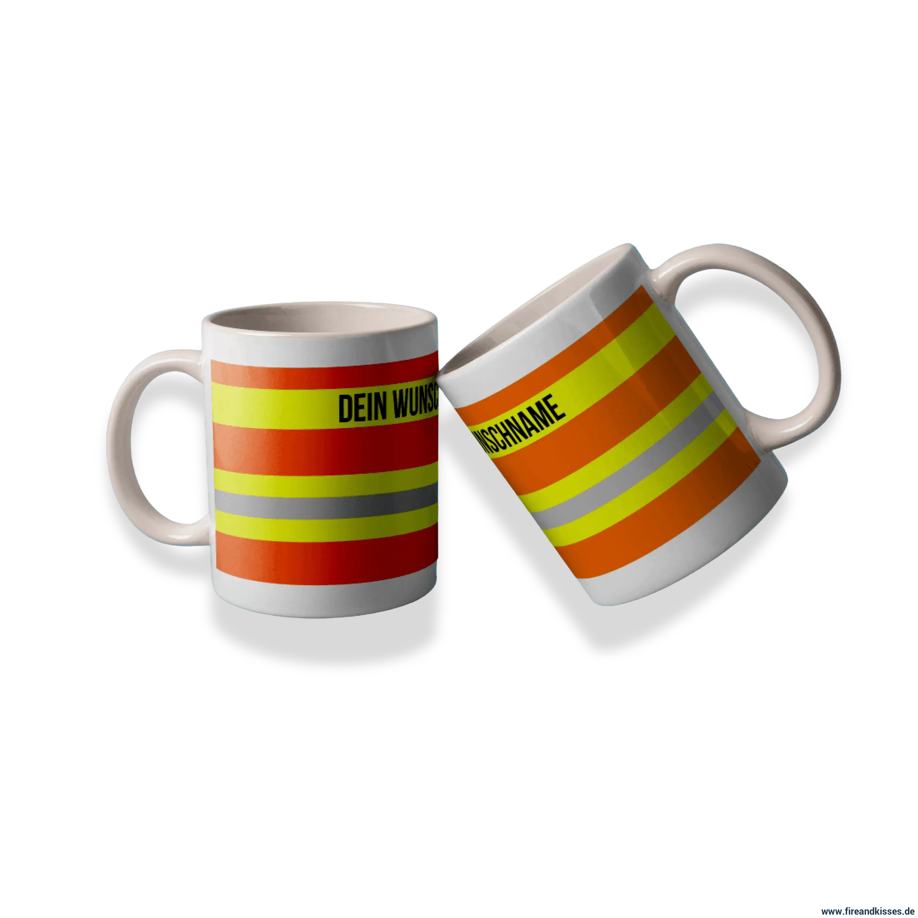 🧡 fireandkisses feuerwehr-tasse orange – mit deinem wunschtext - tasse fireandkisses feuerwehr-tasse orange