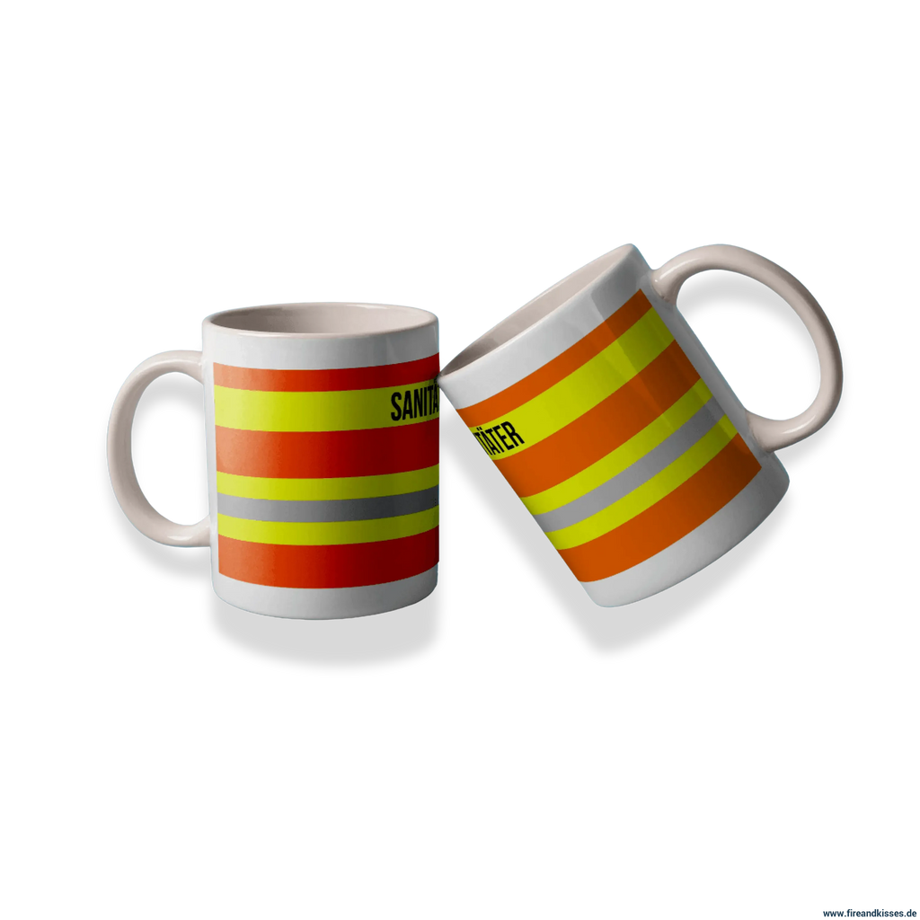 Fireandkisses feuerwehr-tasse „sanitäter“ - tasse sanitäter premium | keramik 0,3l
