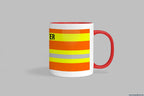 Fireandkisses feuerwehr-tasse „sanitäter“ - roter henkel & rand - tasse sanitäter premium | keramik 0,3l