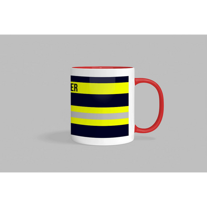 Fireandkisses feuerwehr-tasse „sanitäter“ - roter henkel & rand - tasse feuerwehr-tasse „sanitäter“