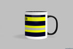 Fireandkisses feuerwehr-tasse „sanitäter“ - schwarzer henkel & rand - tasse sanitäter | keramik 0,3l spülmaschinenfest