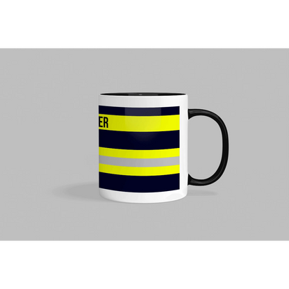 Fireandkisses feuerwehr-tasse „sanitäter“ - schwarzer henkel & rand - tasse feuerwehr-tasse „sanitäter“