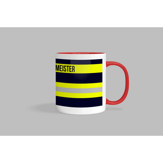 Fireandkisses feuerwehr-tasse „stadtbrandmeister“ - roter henkel & rand - tasse feuerwehr-tasse „stadtbrandmeister“