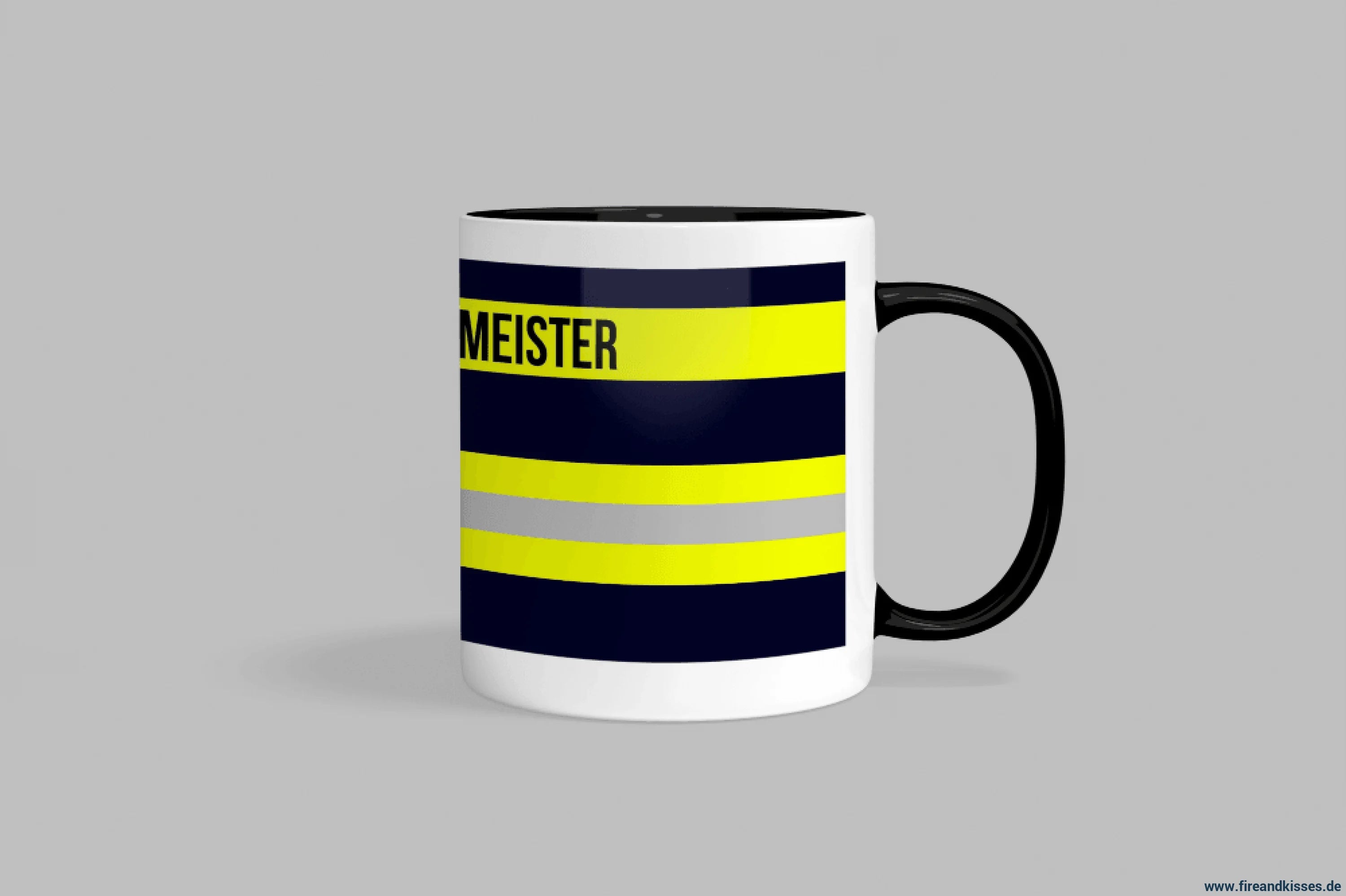 Fireandkisses feuerwehr-tasse „stadtbrandmeister“ - schwarzer henkel & rand - tasse feuerwehr-tasse „stadtbrandmeister“