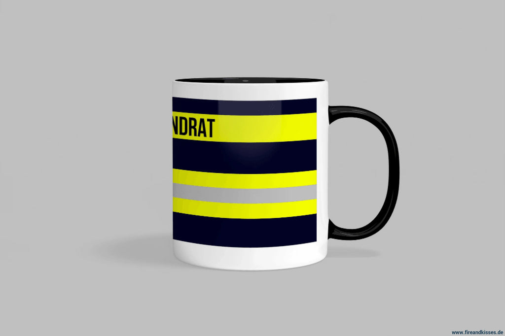 Fireandkisses feuerwehr-tasse „stadtbrandrat“ - schwarzer henkel & rand - tasse feuerwehr-tasse „stadtbrandrat“