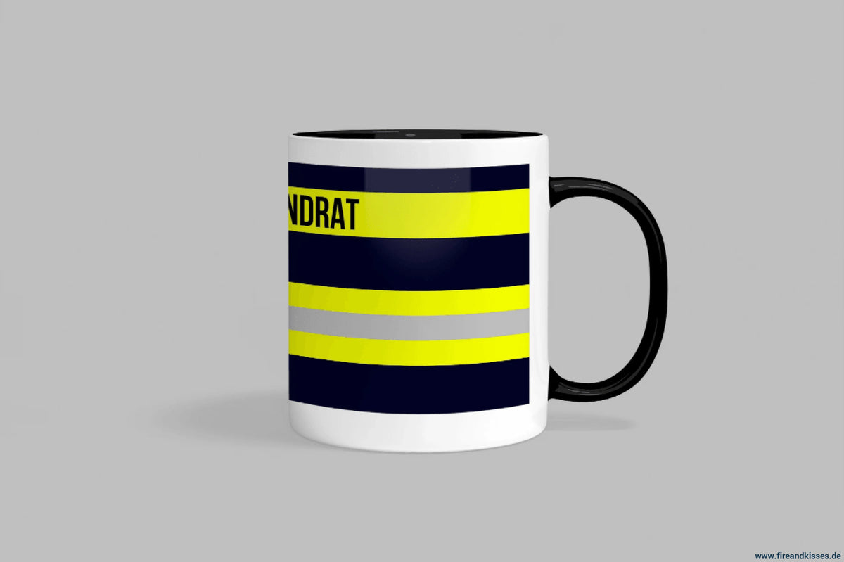 Fireandkisses feuerwehr-tasse „stadtbrandrat“ - schwarzer henkel & rand - tasse feuerwehr-tasse „stadtbrandrat“