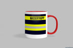 Fireandkisses feuerwehr-tasse „wassertrupp“ - roter henkel & rand - tasse feuerwehr-tasse „wassertrupp“