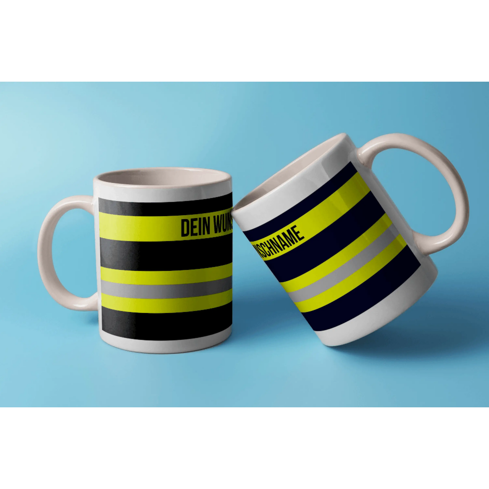 Fireandkisses feuerwehr-tasse „wunschtext“ – personalisierbar - weiß - tasse feuerwehr-tasse „wunschtext“