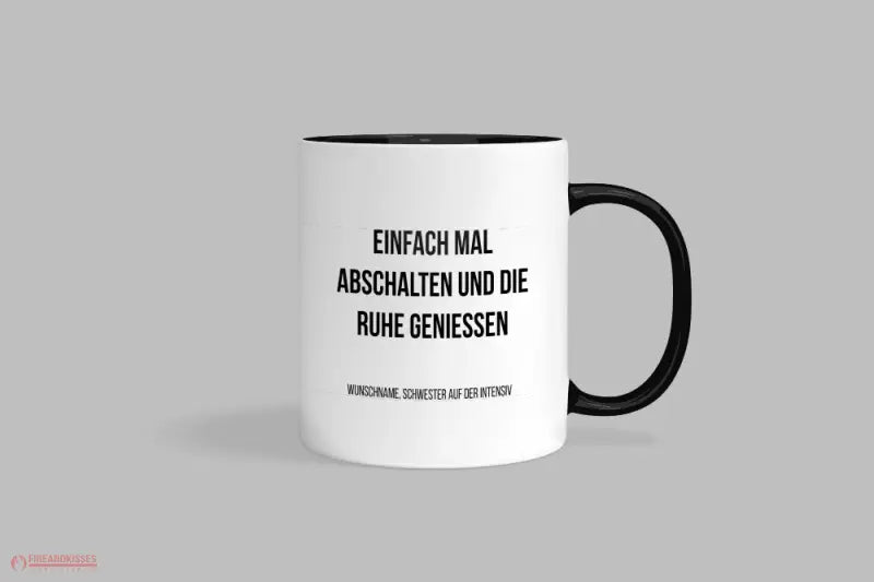 Fireandkisses Fun-Tasse ’Einfach mal abschalten’ - Schwarz - Tasse