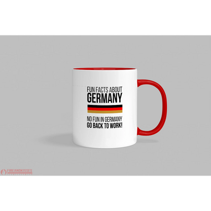 Fireandkisses fun-tasse „fun facts about germany“ - roter henkel & rand - tasse fun-tasse „fun facts germany“
