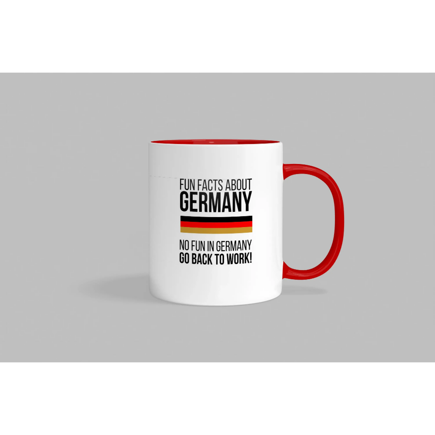 Fireandkisses fun-tasse „fun facts about germany“ - roter henkel & rand - tasse fun-tasse „fun facts germany“