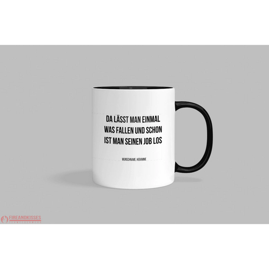 Fireandkisses Fun-Tasse ’Hebamme’ - Schwarz - Tasse