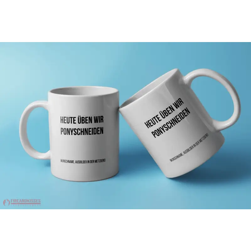 Fireandkisses Fun-Tasse ’Heute üben wir Pony schneiden’ - Weiß - Tasse