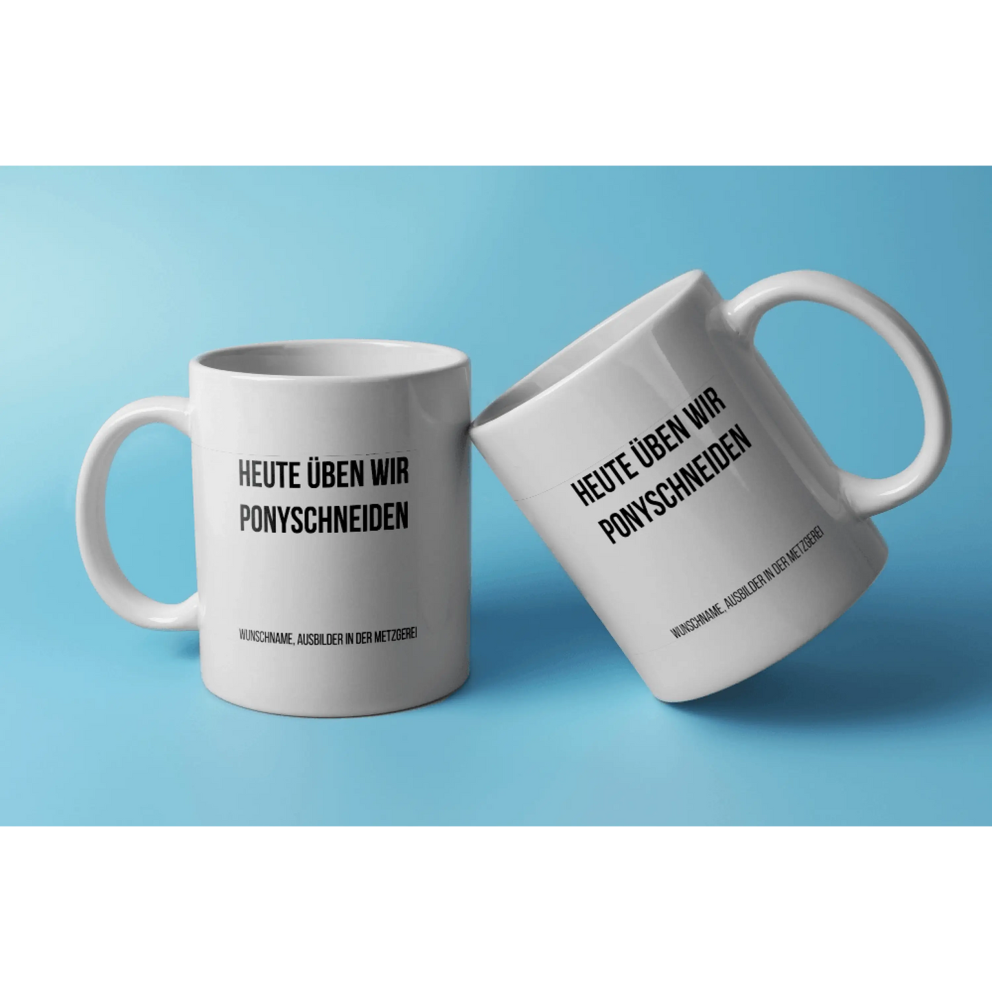 Fireandkisses fun-tasse „heute üben wir ponyschneiden“ - weiß - tasse fun-tasse „heute ponyschneiden“