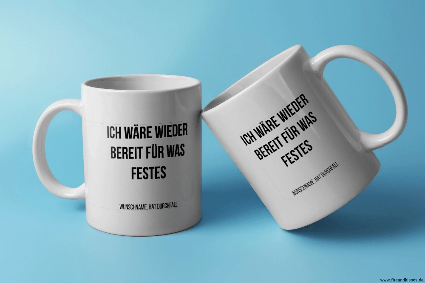Fireandkisses fun-tasse „ich wäre wieder bereit für was festes“ - weiß - tasse fun-tasse „ich