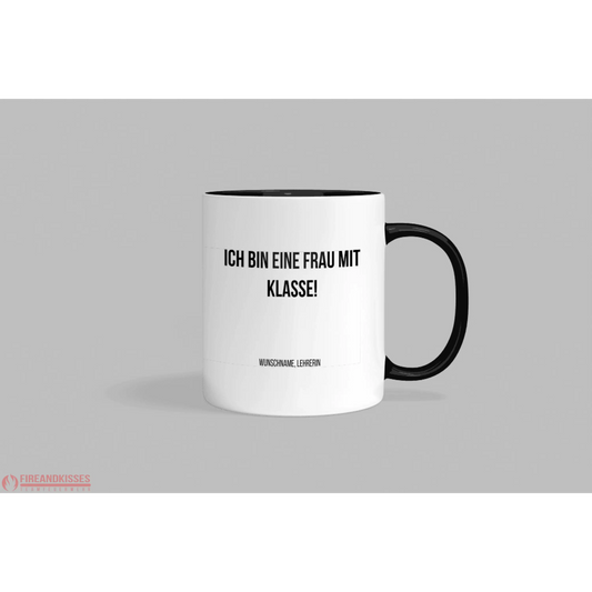 Fireandkisses Fun-Tasse ’Lehrerin’ - Schwarz - Tasse