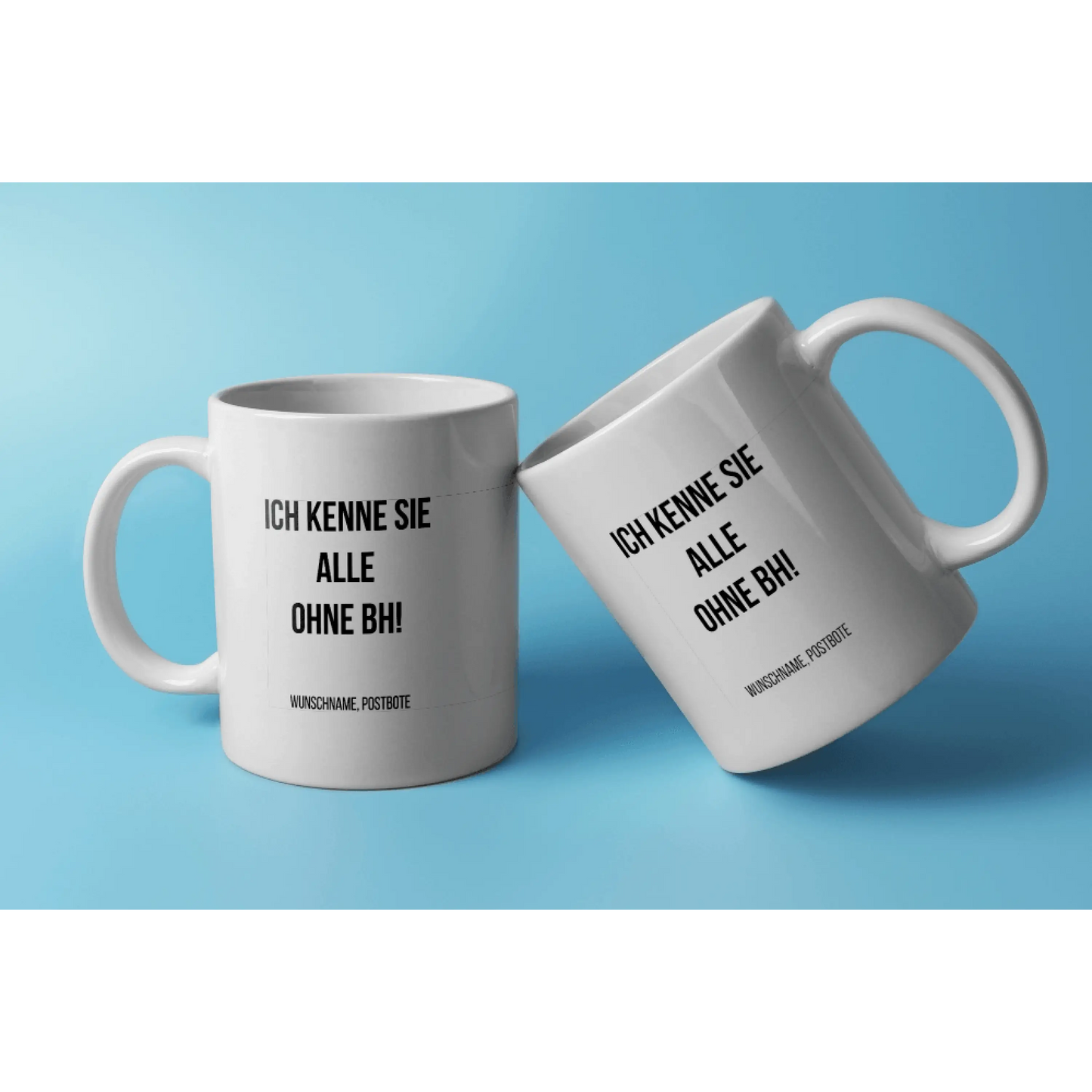Fireandkisses fun-tasse „postbote – ich kenne sie alle ohne bh! “ - weiß - tasse fun-tasse „postbote