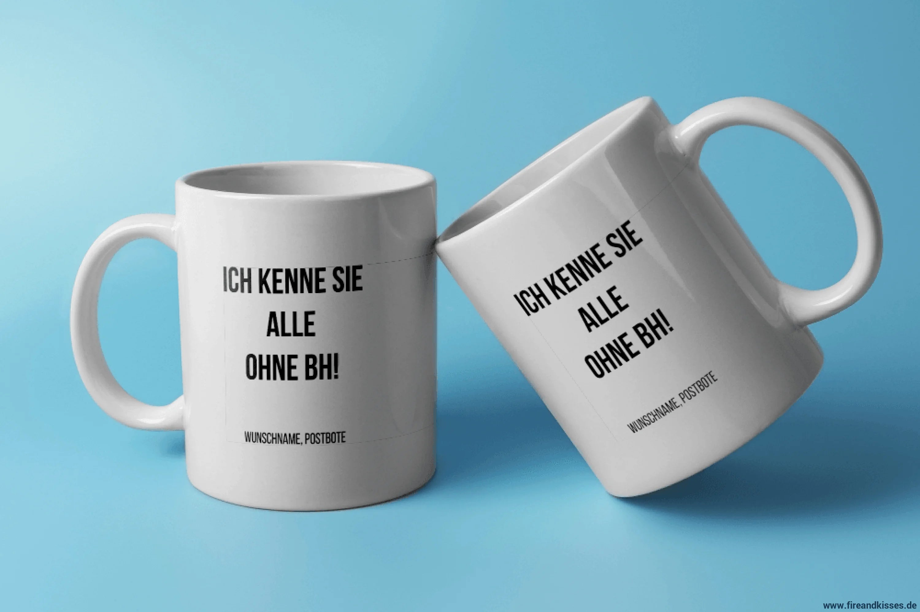 Fireandkisses fun-tasse „postbote – ich kenne sie alle ohne bh! “ - weiß - tasse fun-tasse „postbote
