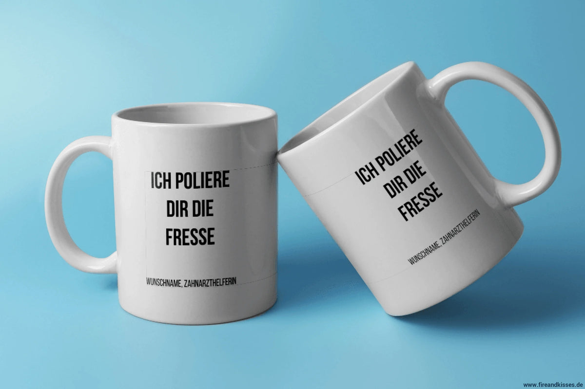 Fireandkisses fun-tasse ’zahnarzthelferin’ - weiß - tasse fun-tasse ’zahnarzthelferin’