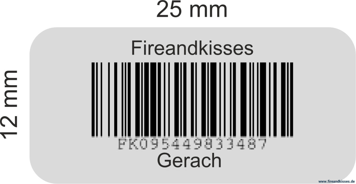 Fireandkisses pet-polyesteretiketten 25 × 12 mm – silber stark haftend - pet-polyesteretiketten