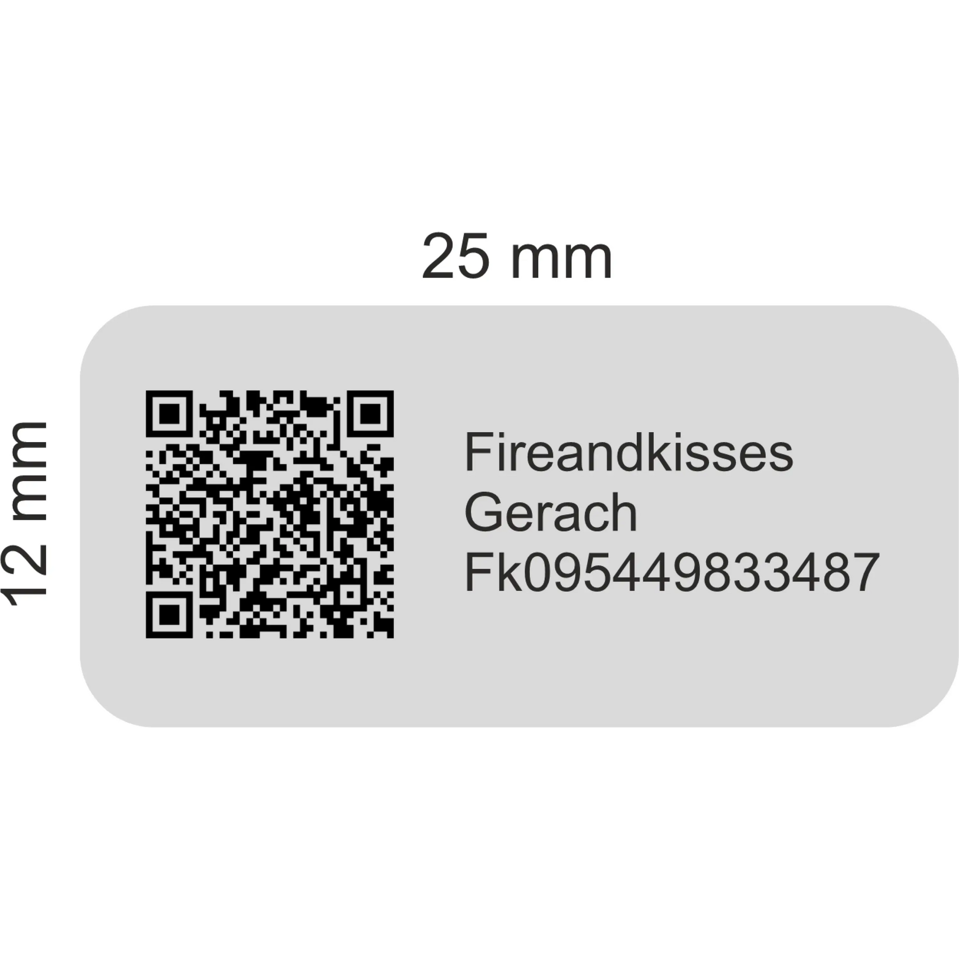 Fireandkisses pet-polyesteretiketten 25 × 12 mm – silber stark haftend - pet-polyesteretiketten