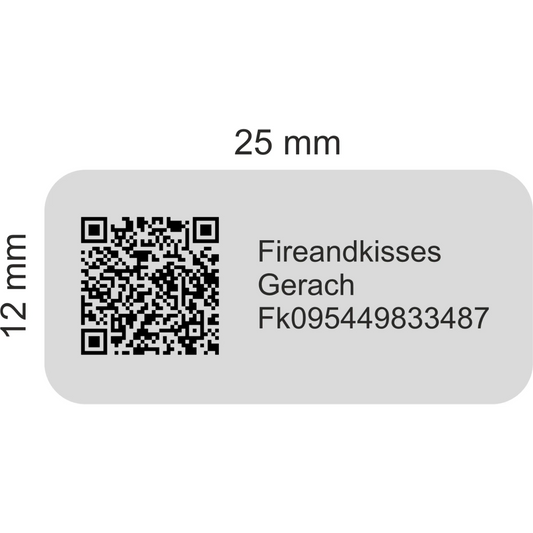 Fireandkisses pet-polyesteretiketten 25 × 12 mm – silber stark haftend - pet-polyesteretiketten
