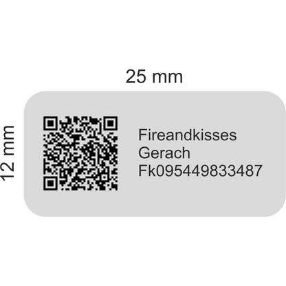 Fireandkisses pet-polyesteretiketten 25,4 × 12,7 mm – silber extrem haftend - pet-polyesteretiketten