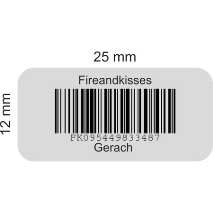 Fireandkisses pet-polyesteretiketten 25,4 × 12,7 mm – silber extrem haftend - pet-polyesteretiketten