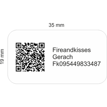 Fireandkisses pet-polyesteretiketten 35 × 19 mm – weiß stark haftend - pet-polyesteretiketten weiß