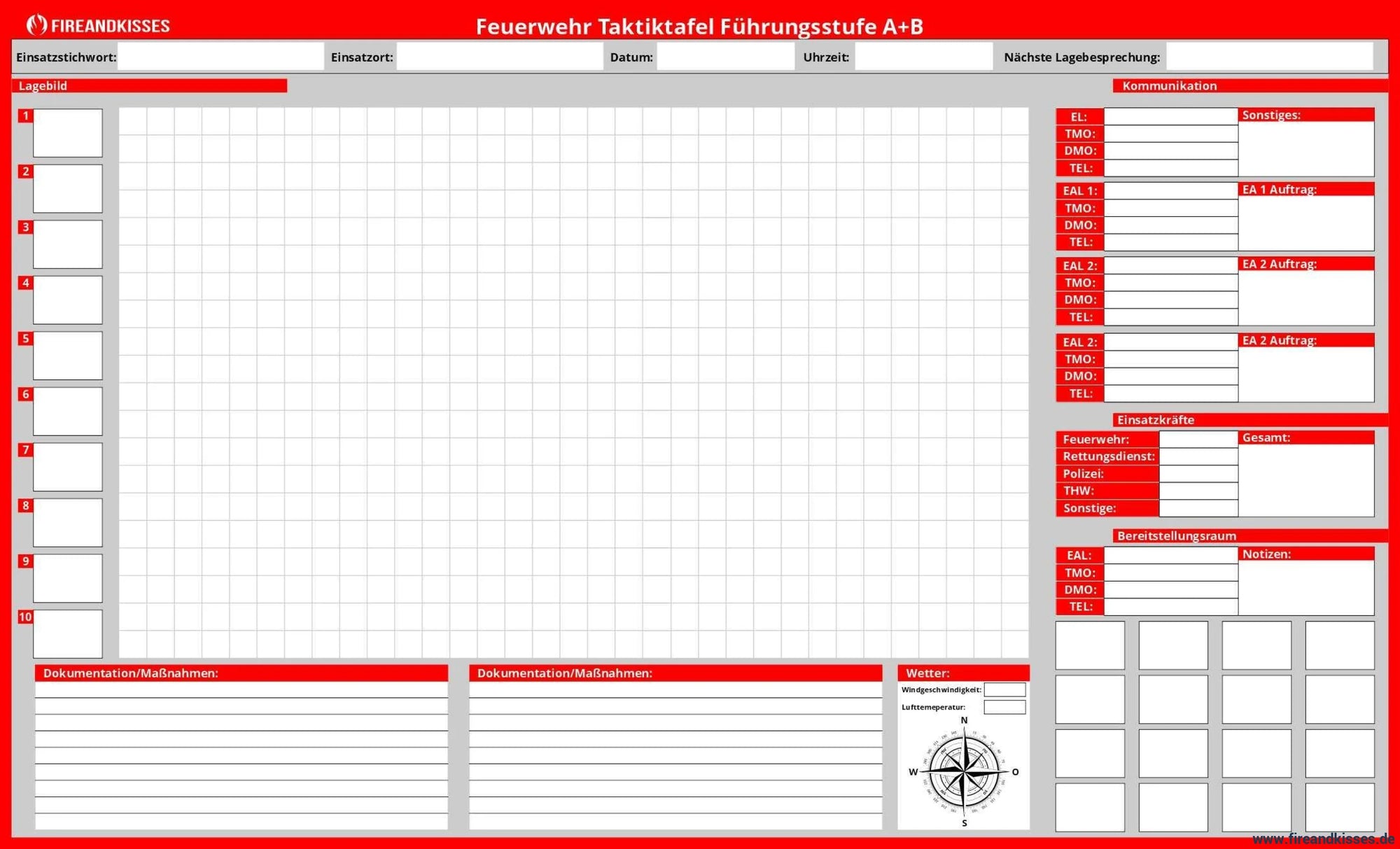 Fireandkisses taktik-vinyl-aufkleber – flexibel und perfekt für whiteboards bei der feuerwehr 120 x70 cm - magnetschild