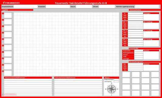 Fireandkisses Taktik-Vinyl-Aufkleber – Flexibel und Perfekt für Whiteboards bei der Feuerwehr 120 x70 cm - Magnetschild
