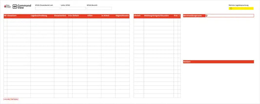 FireTrack CommandView – Taktische Whiteboard-Einsatztabelle für Feuerwehr und BOS-Einheiten 305 cm x 122 cm