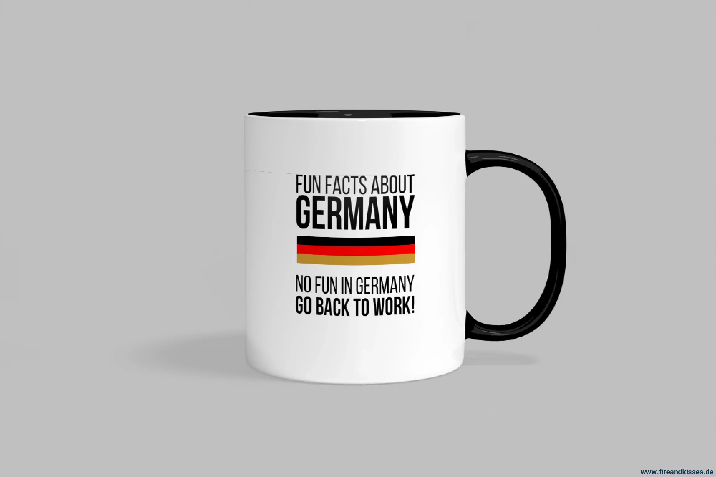 Fireandkisses fun-tasse „fun facts about germany“ - schwarzer henkel & rand - tasse fun-tasse „fun facts germany“