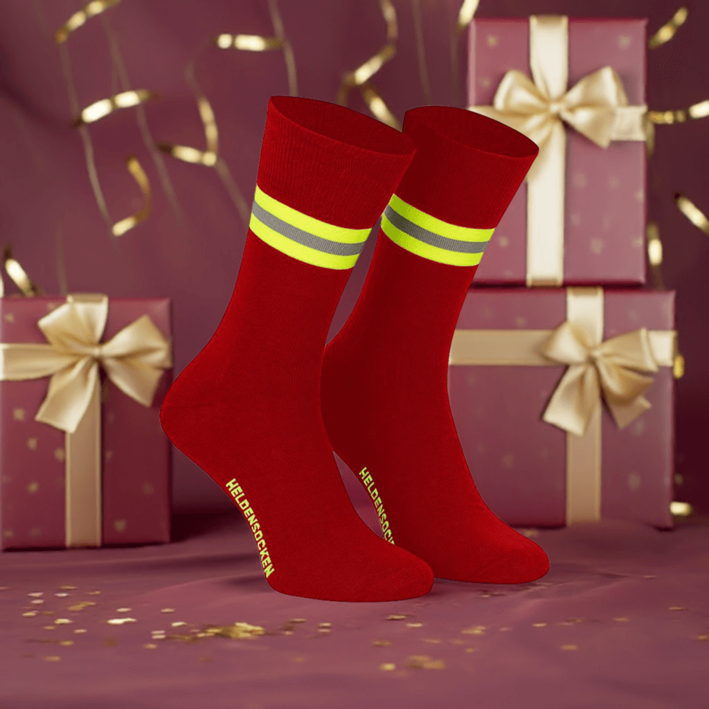 Heldensocken Rot/Gelb-Silber-Gelb - verschiedene Größen