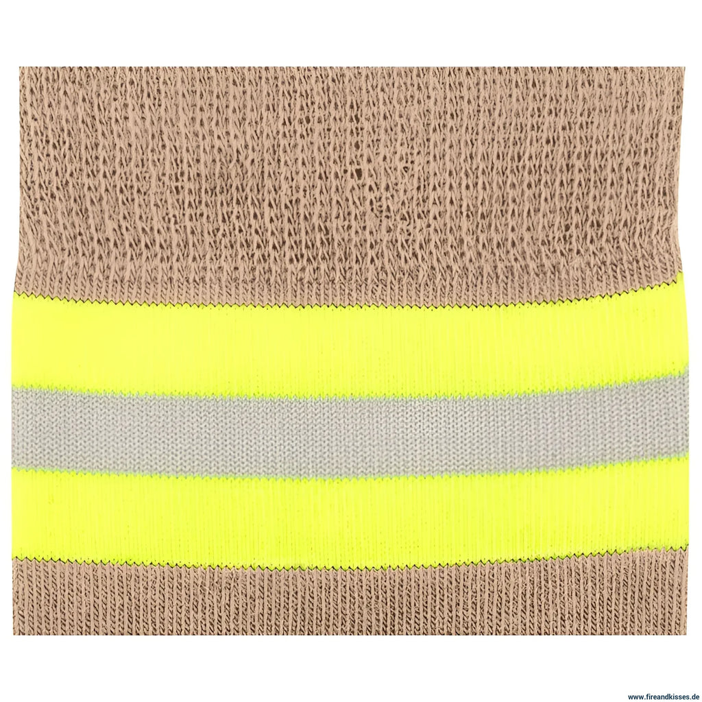 Heldensocken beige/gelb-silber-gelb – feuerwehrsocken im modernen einsatzlook | fireandkisses.de - socken