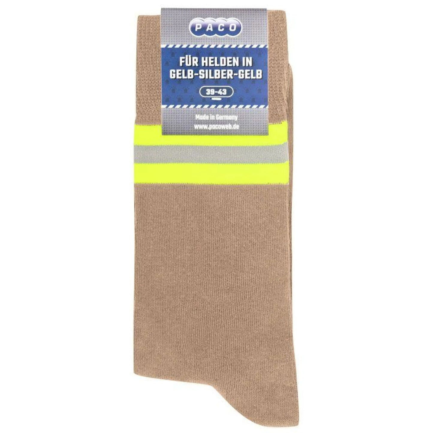 Heldensocken beige/gelb-silber-gelb – feuerwehrsocken im modernen einsatzlook | fireandkisses.de - socken