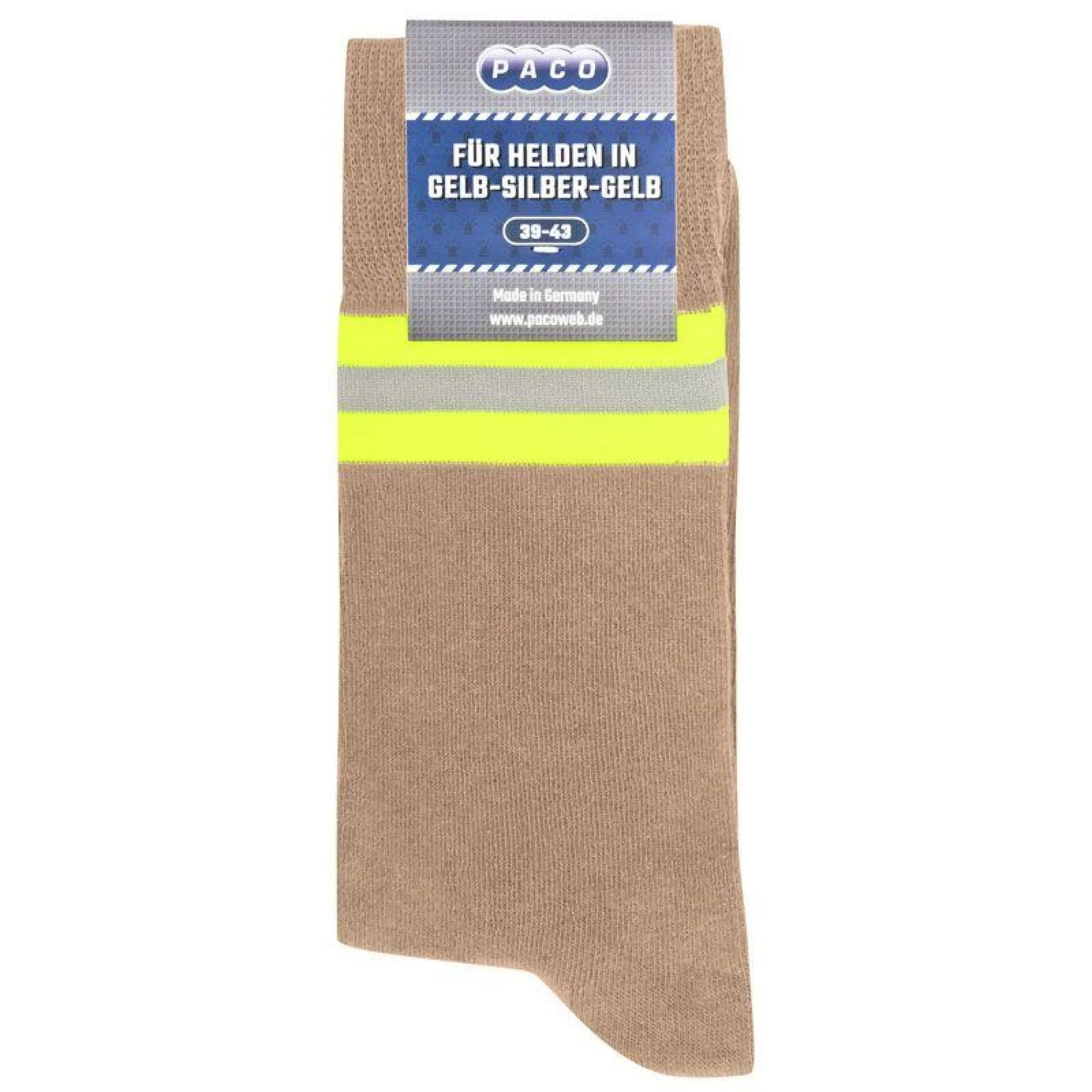 Heldensocken beige/gelb-silber-gelb – feuerwehrsocken im modernen einsatzlook | fireandkisses.de - socken