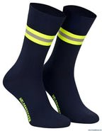 Heldensocken marineblau/gelb-silber-gelb – feuerwehrsocken mit stil & komfort | fireandkisses.de