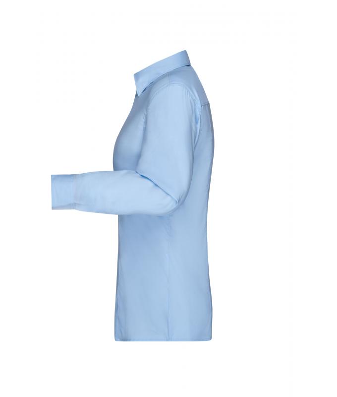 Damen-Uniformbluse JN681 Langarm Hellblau – Detailansicht