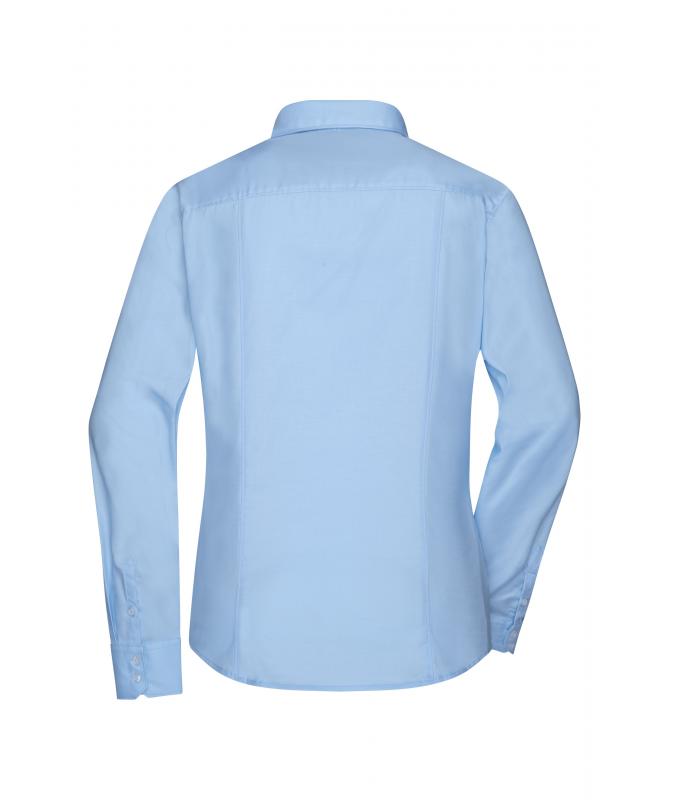 Damen-Uniformbluse JN681 Langarm Hellblau – Detailansicht