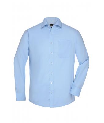 Herren-Uniformhemd JN682 Langarm Hellblau – Vorderansicht