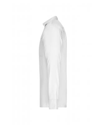 Herren-Uniformhemd JN682 Langarm Weiß – Detailansicht