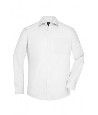 Herren-Uniformhemd JN682 Langarm Weiß – Vorderansicht